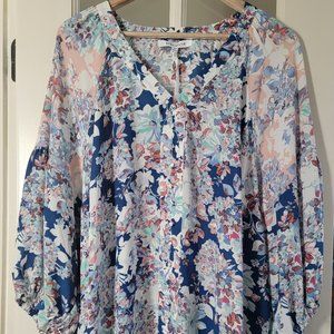 Rose + Olive plus size floral blouse